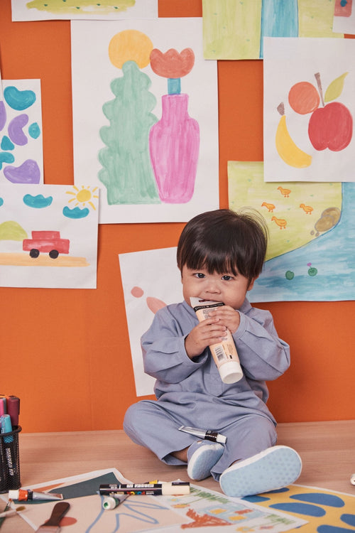 The Arte Baby Baju Melayu Set Stone Blue