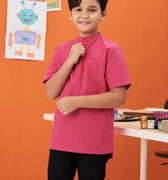 The Arte Boy Short Sleeves Shirt Fuchsia - Umbi