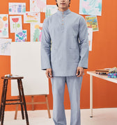 The Arte Men Baju Melayu Set Stone Blue - Umbi