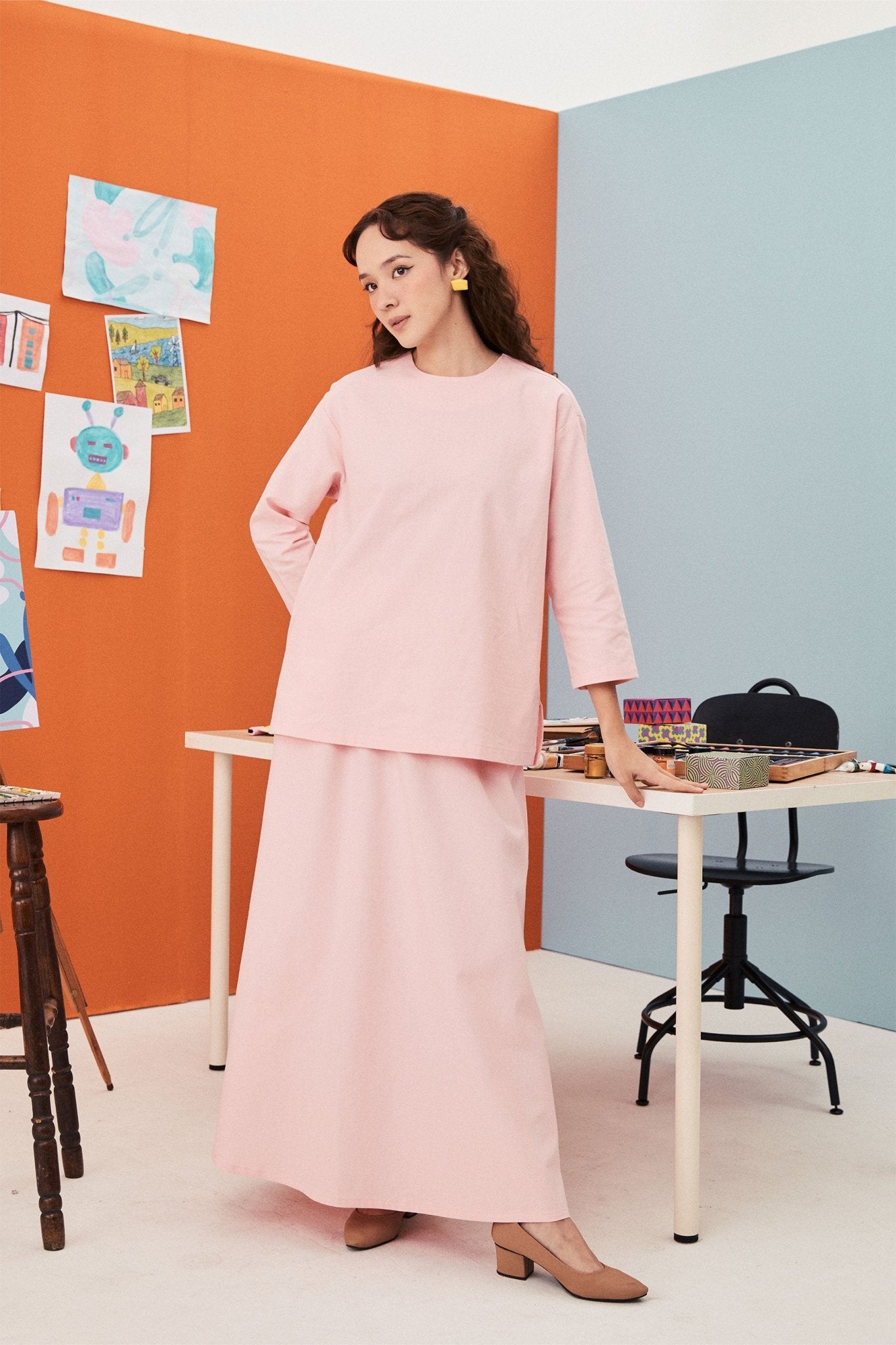 The Arte Women Boxy Blouse Soft Pink - Umbi