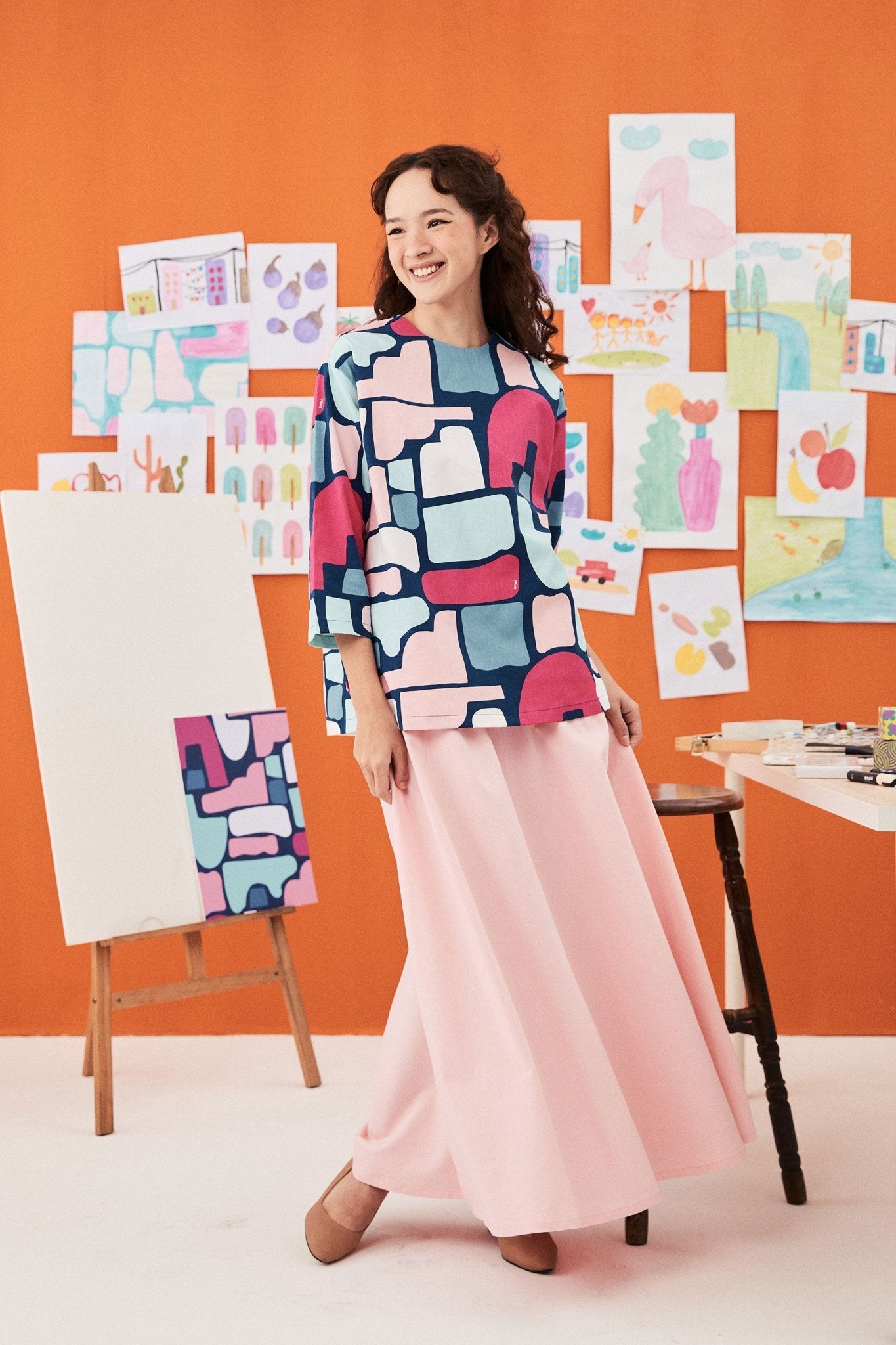 The Arte Women Flare Skirt Soft Pink - Umbi