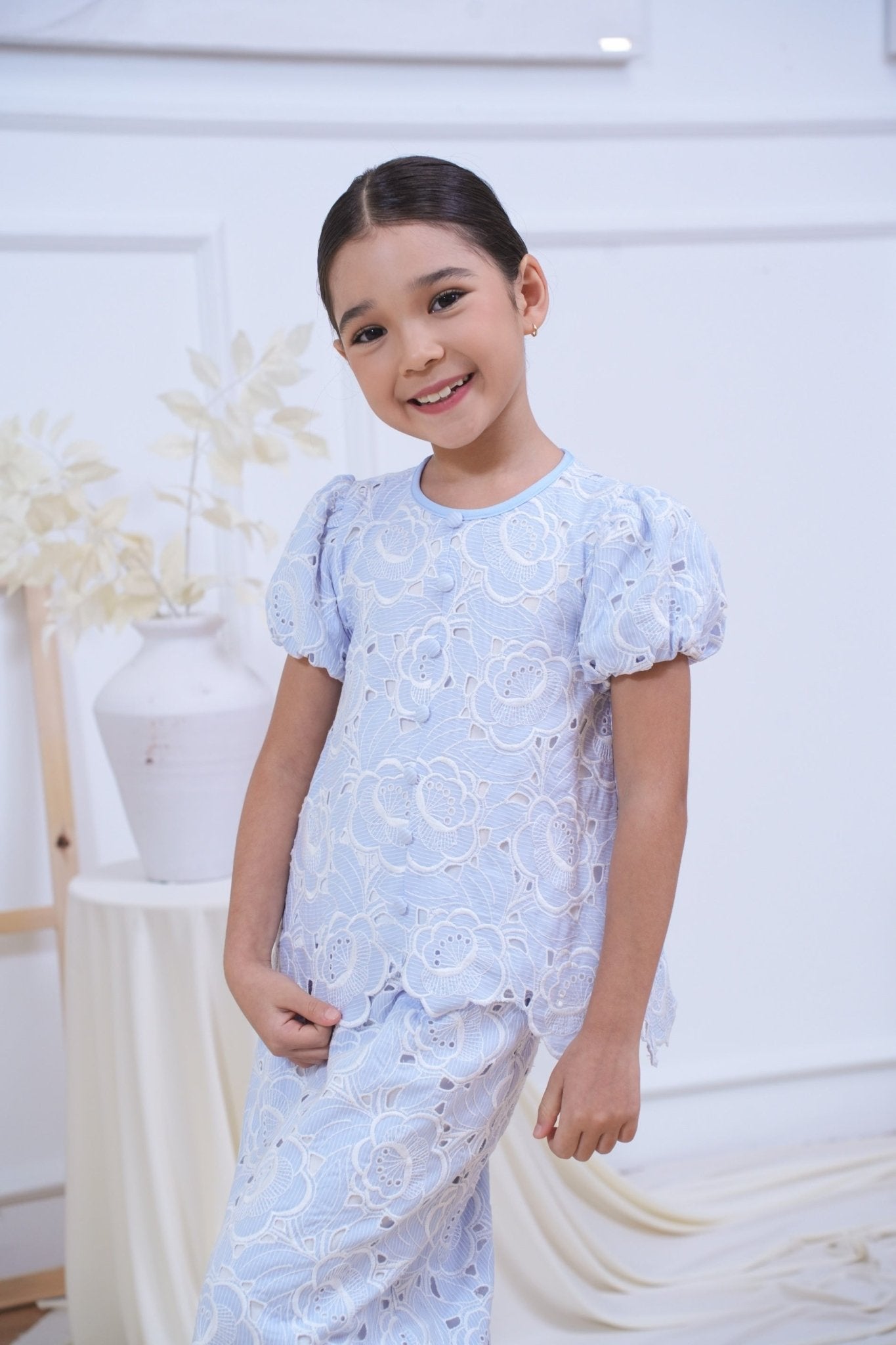 The Canvas Collection Girl Amelia Kurung Set Baby Blue Lace - Umbi