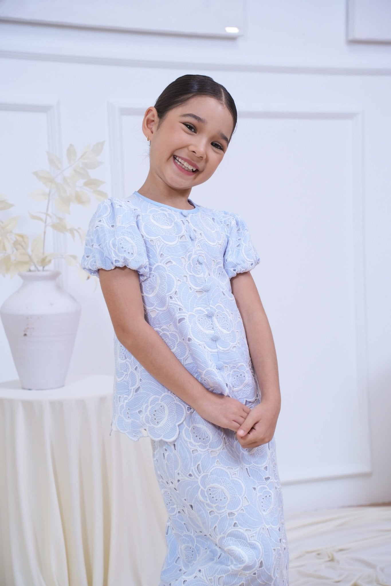 The Canvas Collection Girl Amelia Kurung Set Baby Blue Lace - Umbi