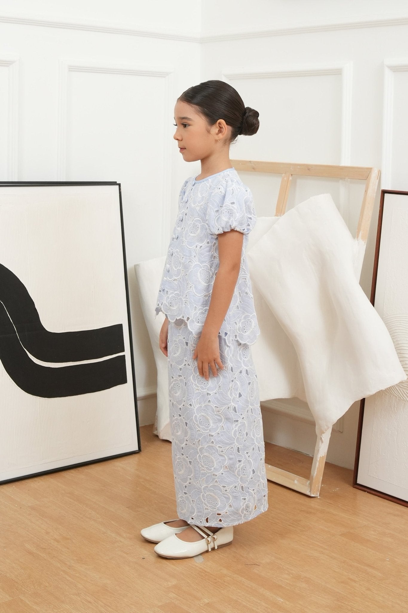 The Canvas Collection Girl Amelia Kurung Set Baby Blue Lace - Umbi
