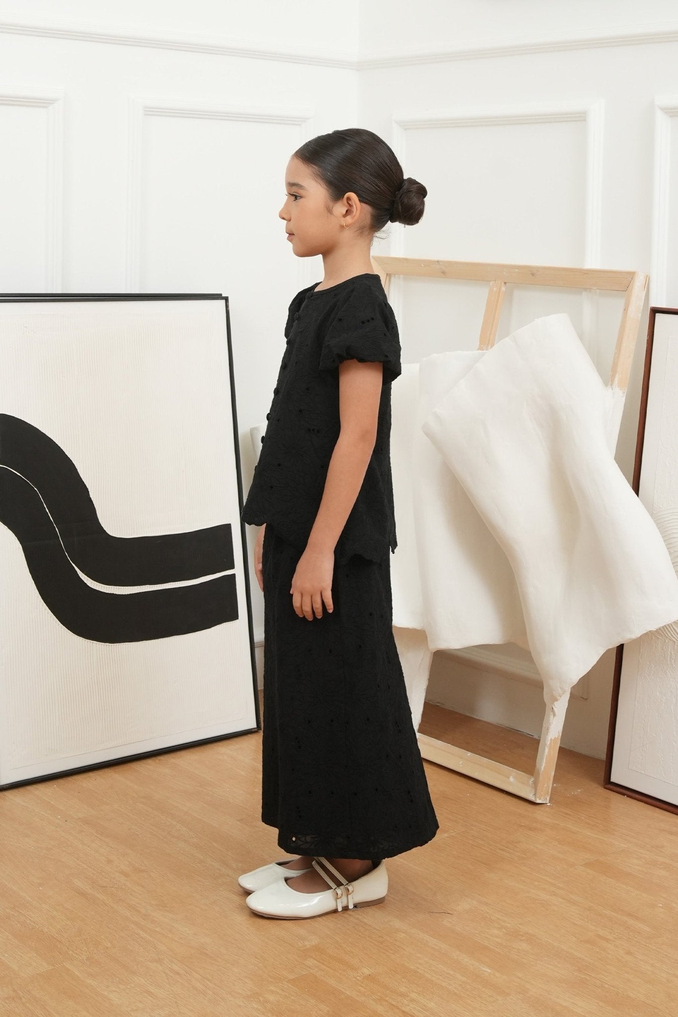 The Canvas Collection Girl Amelia Kurung Set Black Lace - Umbi