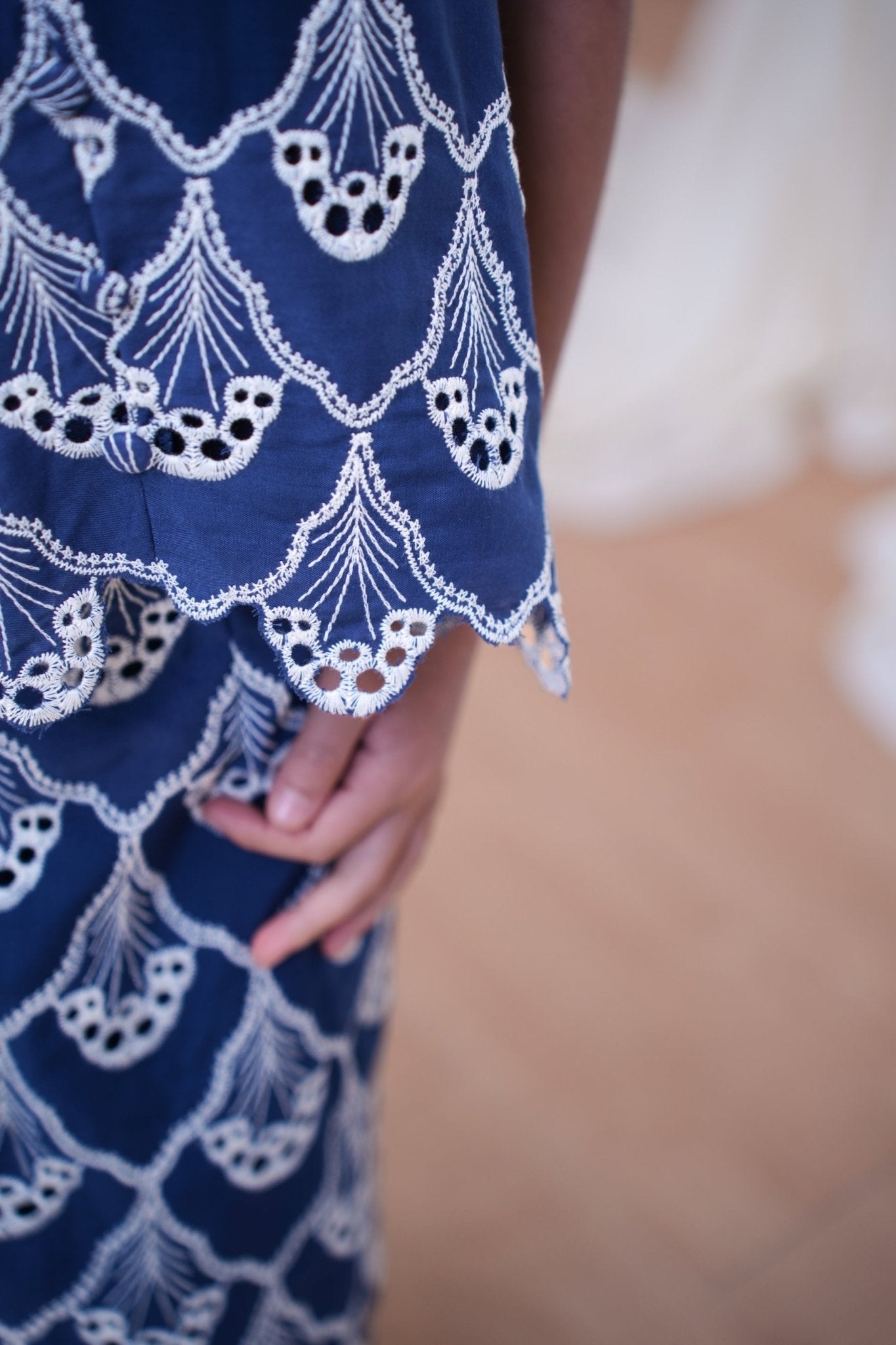 The Canvas Collection Girl Amelia Kurung Set Navy Blue Lace - Umbi