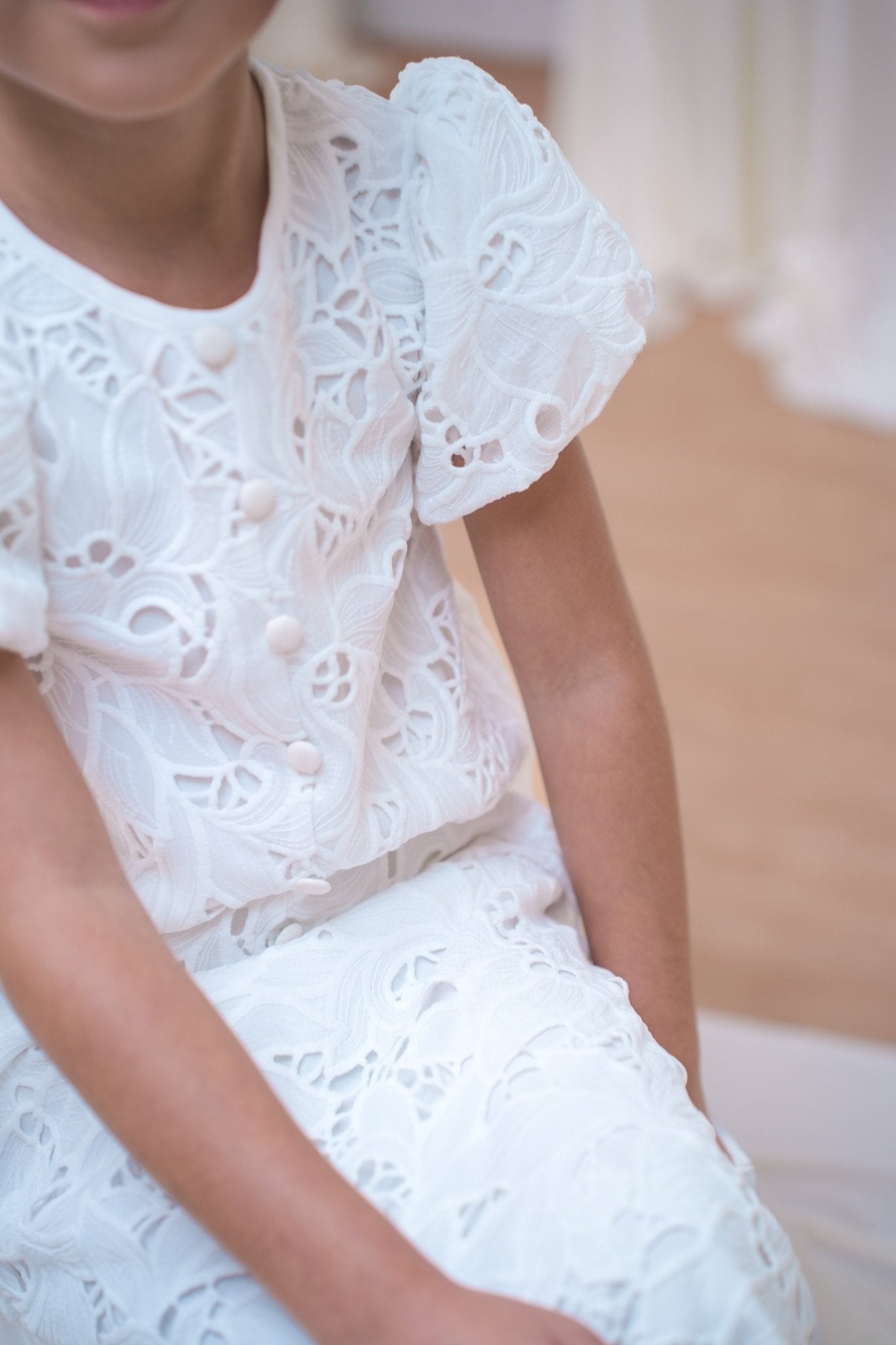 The Canvas Collection Girl Amelia Kurung Set White Lace - Umbi