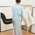 The Canvas Collection Girl Saloma Kaftan Set Baby Blue Ivy Print - Umbi