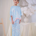 The Canvas Collection Girl Saloma Kaftan Set Baby Blue Ivy Print - Umbi