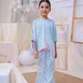 The Canvas Collection Girl Saloma Kaftan Set Baby Blue Ivy Print - Umbi