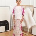 The Canvas Collection Girl Saloma Kaftan Set Barbie Pink Garden Print - Umbi