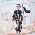 The Canvas Collection Girl Saloma Kaftan Set Black Matahari Print - Umbi
