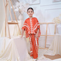 The Canvas Collection Girl Saloma Kaftan Set Burnt Orange Matahari Print - Umbi