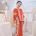 The Canvas Collection Girl Saloma Kaftan Set Burnt Orange Matahari Print - Umbi