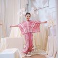 The Canvas Collection Girl Saloma Kaftan Set Warm Pink Matahari Print - Umbi