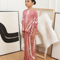The Canvas Collection Girl Saloma Kaftan Set Warm Pink Matahari Print - Umbi