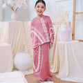The Canvas Collection Girl Saloma Kaftan Set Warm Pink Matahari Print - Umbi