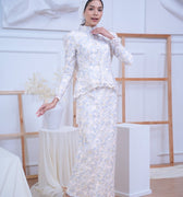 The Canvas Collection Women Alisa Kurung Set Blue Floral Lace - Umbi