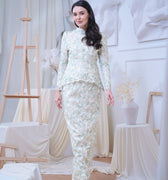 The Canvas Collection Women Alisa Kurung Set Green Floral Lace - Umbi