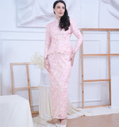 The Canvas Collection Women Alisa Kurung Set Pink Floral Lace - Umbi