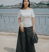 The City Breeze Pt.2 Women Boat Neck Knit Top White - Umbi