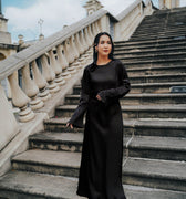 The City Breeze Pt.2 Women Maxi Satin Dress Black - Umbi