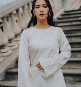 The City Breeze Pt.2 Women Maxi Satin Dress Cream - Umbi