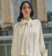 The City Breeze Pt.2 Women Ribbon Blouse Cream - Umbi