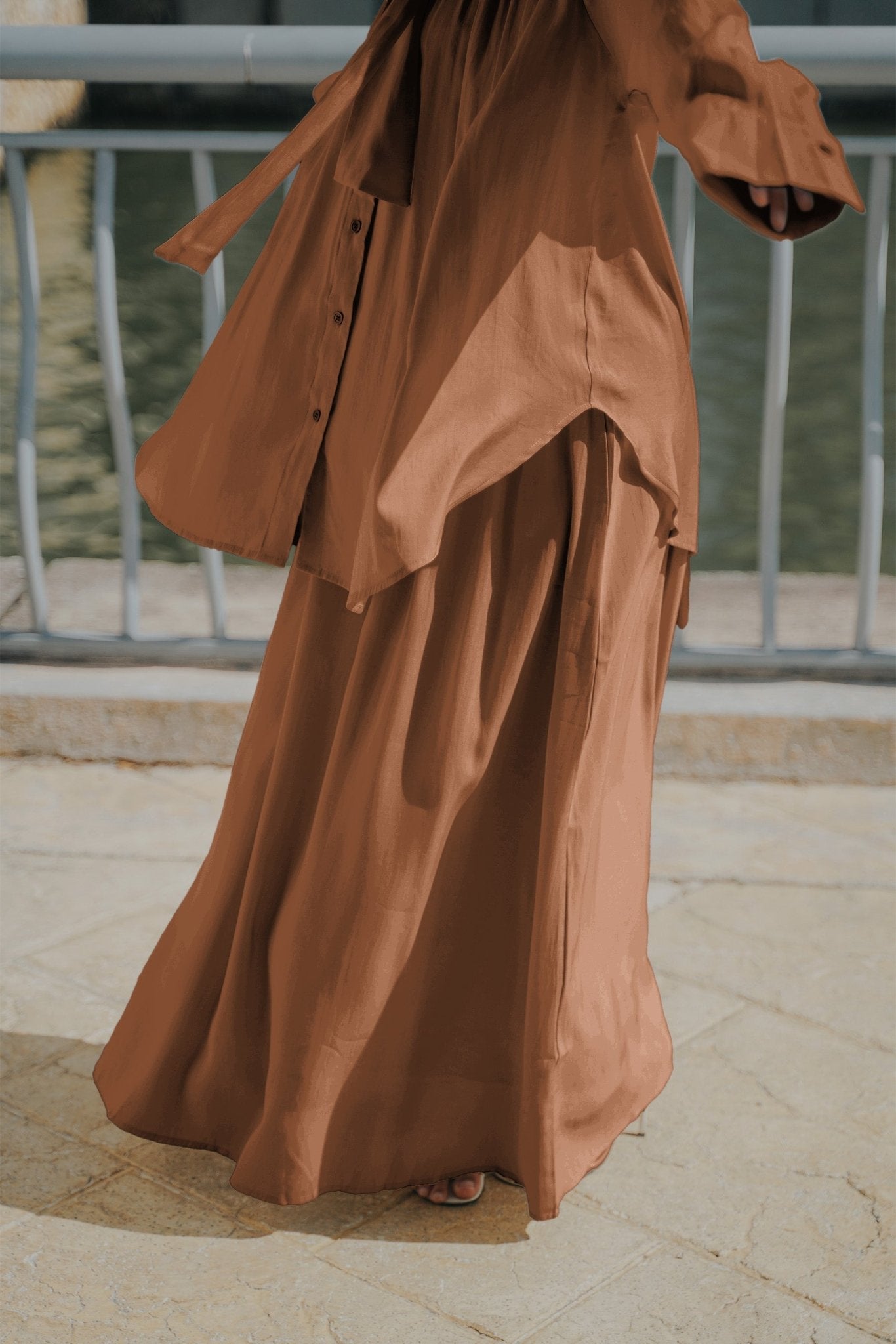 The City Breeze Pt.2 Women Ribbon Blouse Dark Chocolate - Umbi