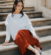 The City Breeze Pt.2 Women Satin Long Skirt Burnt Orange - Umbi