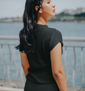 The City Breeze Pt.2 Women Short Sleeves Knit Top Black - Umbi