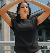 The City Breeze Pt.2 Women Short Sleeves Knit Top Dark Chocolate - Umbi