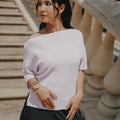 The City Breeze Pt.2 Women Wide Neck Knit Top Lilac - Umbi