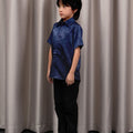 The Huā Collection Boy Holiday Shirt in 韵 Cadence Bamboo Navy - Umbi