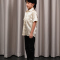 The Huā Collection Boy Holiday Shirt in 韵 Cadence Bamboo Sand - Umbi