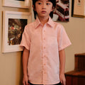 The Huā Collection Boy Holiday Shirt in 韵 Cadence Jacquard Pink - Umbi