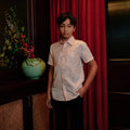 The Huā Collection Boy Holiday Shirt in 韵 Cadence Jacquard Pink - Umbi