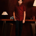 The Huā Collection Boy Holiday Shirt in Maroon - Umbi