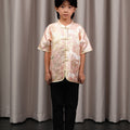 The Huā Collection Boy Short Sleeves Samfu in 蕊 Blossom Jacquard Gold - Umbi