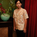 The Huā Collection Boy Short Sleeves Samfu in 蕊 Blossom Jacquard Gold - Umbi