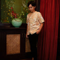 The Huā Collection Boy Short Sleeves Samfu in 蕊 Blossom Jacquard Gold - Umbi
