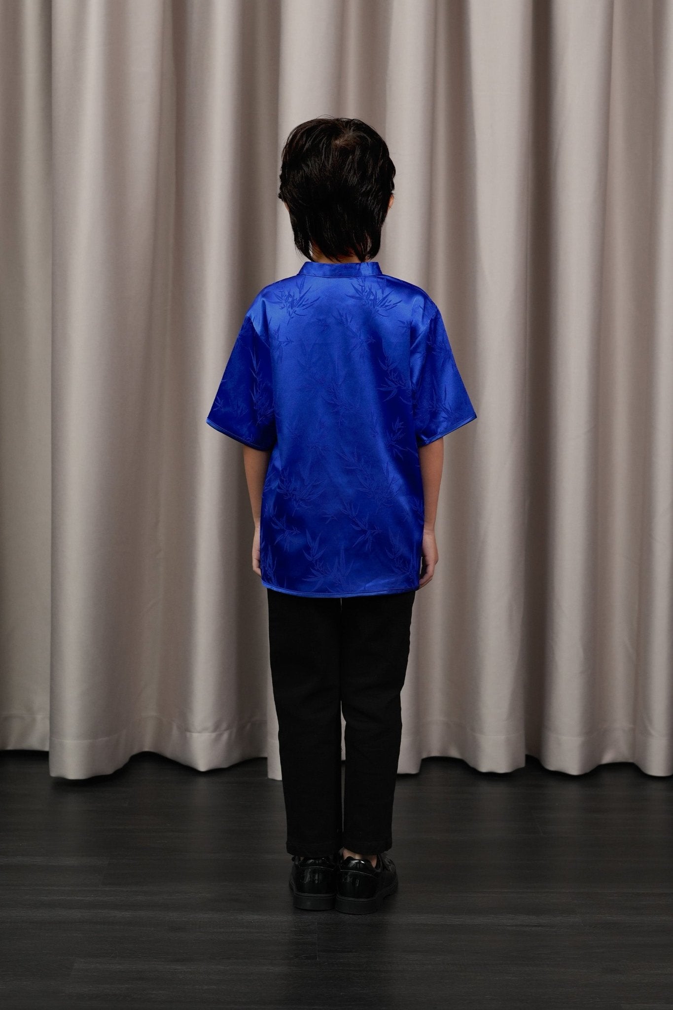 The Huā Collection Boy Short Sleeves Samfu in 韵 Cadence Bamboo Blue - Umbi