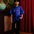 The Huā Collection Boy Short Sleeves Samfu in 韵 Cadence Bamboo Blue - Umbi