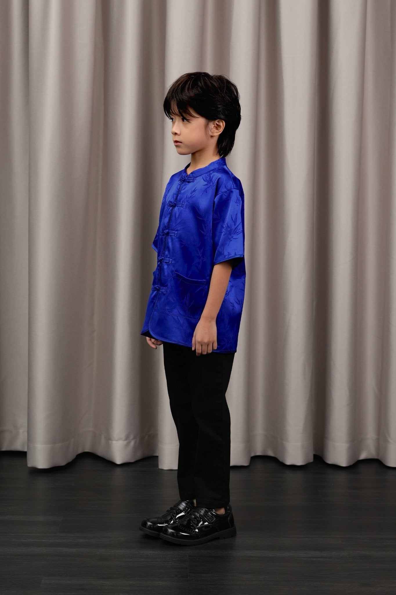 The Huā Collection Boy Short Sleeves Samfu in 韵 Cadence Bamboo Blue - Umbi