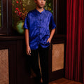 The Huā Collection Boy Short Sleeves Samfu in 韵 Cadence Bamboo Blue - Umbi