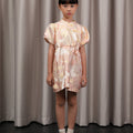 The Huā Collection Girl Puff Sleeves Cheongsam in 蕊 Blossom Jacquard Gold - Umbi