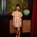 The Huā Collection Girl Puff Sleeves Cheongsam in 蕊 Blossom Jacquard Gold - Umbi