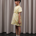 The Huā Collection Girl Puff Sleeves Cheongsam in 蕊 Blossom Jacquard Yellow - Umbi