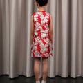 The Huā Collection Girl Sleeveless Cheongsam in 蕊 Blossom Jacquard Red - Umbi