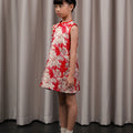 The Huā Collection Girl Sleeveless Cheongsam in 蕊 Blossom Jacquard Red - Umbi